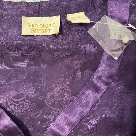 Victoria's Secret Vintage Gold Label Deep Purple Floral pajama set - Picture 2 of 3